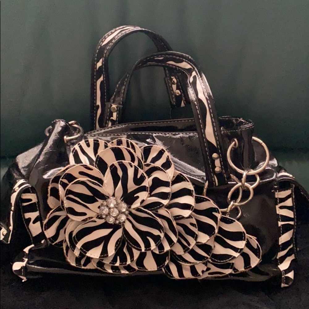 A handbag with flower